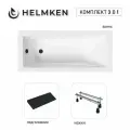 Акриловая ванна Helmken Rivana 180x80 комплект 3 в 1: ванна, ножки, черный подголовник