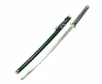 Меч самурайский. Ножны зеленые, золотой декор