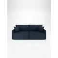Прямой диван Manons Maison Hygge Slim, раскладной механизм Еврокнижка, Велюр темно-синий, 218х100х86 см