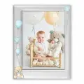 Фоторамка металлическая, рамка для фотографии 10х15 см, baby boy, малыш, голубые шары, медвежонок, италия GF 6448
