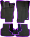 ЭВА коврики для Skoda Octavia A7 (2013-2020), Черные соты, фиолетовый кант, Комплект 5 шт.