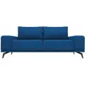 Прямой диван Нео, Велюр, Синий, Ящик для белья, 245х100х80 см