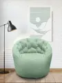 Бескаркасное кресло Butterfly Light Sofa - Pepper Mint (велюр, мятный) - лаунж кресло для отдыха дома, на балкон