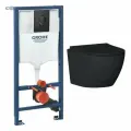 Инсталляция с унитазом Helmken 35103001B комплект 3 в 1: унитаз , сиденье микролифт, инсталляция Grohe, черный