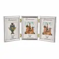 Рамка тройная вертикальная 10х15 см серебро вставка - пластик багет 385