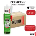 Герметик KUDO КSK-122 силиконовый санитарный графитовый черный 280мл 12 штук