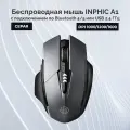 Беспроводная оптическая мышь Inphic A1 с аккумулятором 500 мА/ч, серая