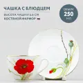 Чашка с блюдцем Императорский фарфоровый завод Весенняя-2 Маки 250 мл