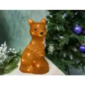 Светящаяся акриловая фигура лисичка С лисенком, 30 холодных белых LED-огней, 35 см, батарейки, уличная, Kaemingk 491076