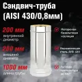 Сэндвич-труба Нерж+Нерж (AISI 430/0,8мм), L-1м диаметр дымохода: 200x260 мм