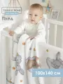Плед для новорожденного 100х140 пушистый детский в кроватку Tessolo Home, Спящие мишки