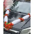 Свадебная лента на машину . Украшение на свадебный автомобиль.