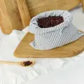 Льняной мешок для хранения Берегите птиц, сине-белый, L, 1 шт.