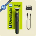 Триммер для бороды и усов Philips OneBlade QP2724/20, салатовый, черный