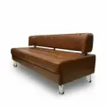 Диван прямой прага 190х67х77 см, нераскладной, коричневая экокожа