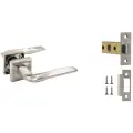 Ручки дверные межкомнатные на розетке Loid 420 SN + защелка дверная Loid 8-45 SN матовый хром