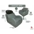 Парикмахерский комплект Retro с черной раковиной и кресло на квадратном основании в сером цвете