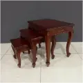 Комплект из 3-х приставных столиков DOMKORLEONE, красное дерево (mahogany wood), цвет орех HP (коричневый)