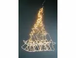 Электрогирлянда звёздный ёлочный дождик - ангелочки, 534 экстра тёплых белых micro-LED-огня, 9*1.8+5 м, серебряная проволока, уличная, Kaemingk 496244