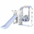 Горка детская с качелями Мишка полярный, игровой комплекс 3 в 1 с баскетбольным кольцом, Южная Корея