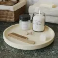 Декоративный поднос для ванной, подставка для косметики Astrid L, 25x25см, бетон, кремовый матовый