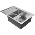 Мойка для кухни нержавеющая 78х51, с левым крылом. Сифон с ситечком.
