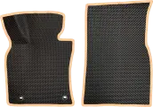 Коврики ЕВА для Toyota Camry XV70 (2017-2022) / Тойота Камри XV70 / Черные соты / Бежевый кант / Комплект 2 шт.
