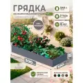 Грядка оцинкованная Красивая грядка, с полимерным покрытием для сада и дачи , 1 х 3 м. ( цвет графит )