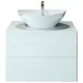 Тумба под раковину Orange Otto Ot-75TuMDF подвесная Белый глянцевый МДФ / ЛДСП белый с ящиками