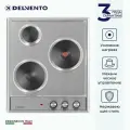 Варочная панель электрическая DELVENTO 45см, 3 конфорки, нержавеющая сталь, механическое управление, 3 года гарантии