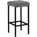 Стул барный Woodville Лофт кож. зам. темно-серый / черный матовый