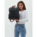 Рюкзак городской PouchMan, женский, натуральная кожа, 13 л, 32х36х12 см, черный