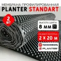 Профилированная мембрана PLANTER STANDARD (2х20 м) шип 8 мм 500 г/м2 - 2 шт