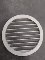 Решетка круглая наружная ALU 200 мм, алюминиевая с мелкой защитной сеткой (размер ячейки сетки 2х2 мм))