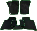 ЕВА коврики для Skoda Rapid 2 (2020-2022), Шкода Рапид 2 / Черные соты / Зеленый кант / Комплект 5 шт.
