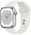 Часы Apple Watch 8 GPS Silver Aluminum Case with White Sport Band 41mm, Алюминевый корпус серебрянного цвета, спортивный ремешок белого цвета 41мм L