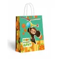 Чебурашка. Пакет подарочный большой Чебурашка с вертолетиком, 335*406*155 мм, ND Play