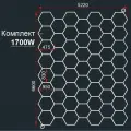 Модульное LED освещение 6.6х5.2м Соты 1700W/6000К алюминиевый корпус (лампы 44см) AVstore. Светильник для детейлинга, автомойки, салона, гаража, коммерции, ресторана, барбершопа