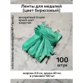 Ленты для медалей, репс и металл, 100 шт, длина 40см, ширина 2,5см, цвет бирюзовый