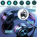 Беспроводные Bluetooth полноразмерные большие складные наушники RGB с микрофоном