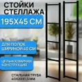 Стойки 200х45 см для стеллажа лофт металлические, цвет чёрный