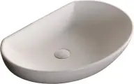 Накладная раковина Ceruttispa CR7074 61 фарфоровая, без отверстия под смеситель, раковина для ванной, 61 см, белая