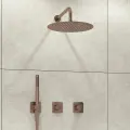 Душевая система скрытого монтажа с тропическим душем WasserKRAFT, Розовое золото