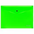 Папка-конверт на кнопке Berlingo Neon (А4, 200мкм) прозрачная зеленый неон (EFb_A4392), 12шт.