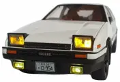 Металлическая машинка Toyota Sprinter Trueno AE86 Intial D с подвижными фарами, зеркалами, рулем (Цвет: Белый)