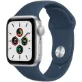 Часы Apple Watch SE Cellular, 40 мм, корпус из алюминия серебристого цвета, спортивный ремешок синего цвета (MKQL3)