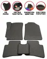 Комплект ковриков EVA/ЭВА для Lada Vesta (Лада Веста), 2015-2022 гг, с 3Д лапой, без разреза, серые соты с черным кантом