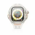Корпус чехол для часов Y24 для Apple Watch Series Ultra, Ultra 2, 49mm, Нейлон / Резина / Нержавеющая сталь, Прозрачный