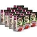 Корм влажный Sirius Premium Sterile для кастрированных котов и стерилизованных кошек с говядиной и клюквой пауч кусочки в соусе, 85 г х 12 шт