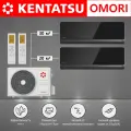 Мульти сплит система Kentatsu Omori KSGOM26+KSGOM35/K2MRB50HZRN1 на 6кВт, на 2 комнаты 20 и 30 м2, А, черный